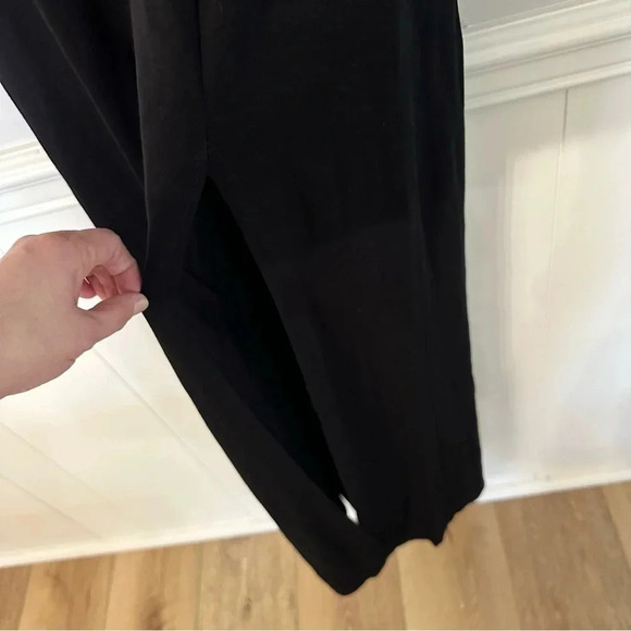 Lanston Women’s Black Sleeveless Side Slit Drape Tie Back Maxi Dress Size XS NWT - Picture 4 of 9